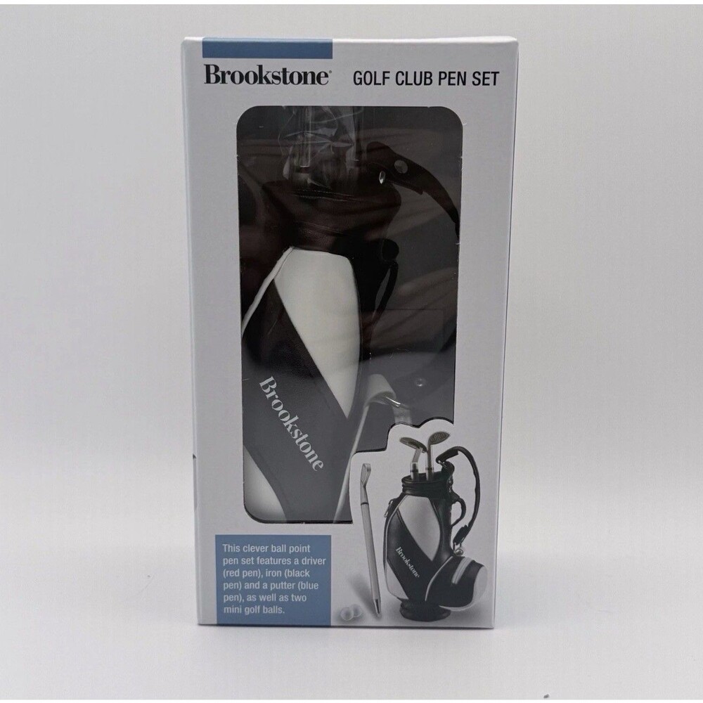 Brookstone Golf Club Pen Set Luxury Executive Desk Accessory Father’s Day Gift